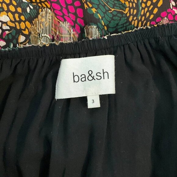 Ba&Sh Leo Woven Emerald Maxi Dress Size 3 / L Halter Metallic Open Back Prom - Picture 11 of 15